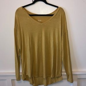 Yellow long sleeve V-neck